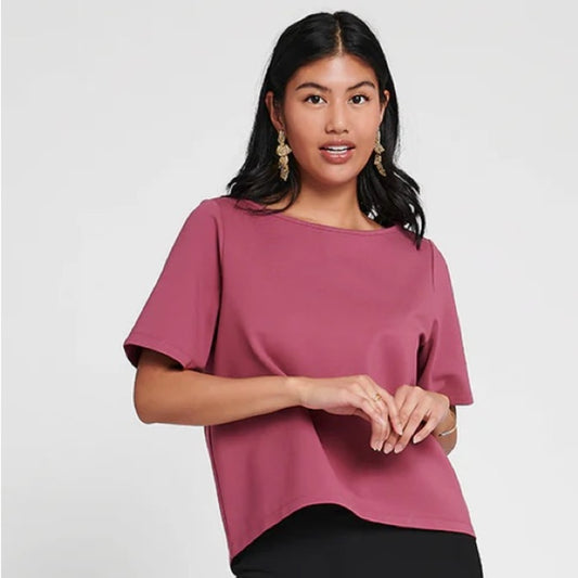 NWOT SIZE XL Betabrand Mauve and Black Women's Jersey Top