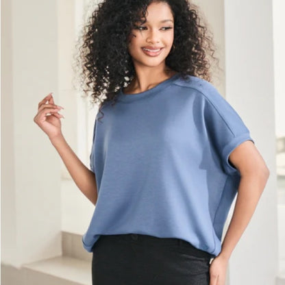 NWOT SIZE S-XL Betabrand Blue Short Sleeve Tee