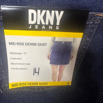 NWT SIZE 8 DKNY Dark Blue Denim Mini Skirt