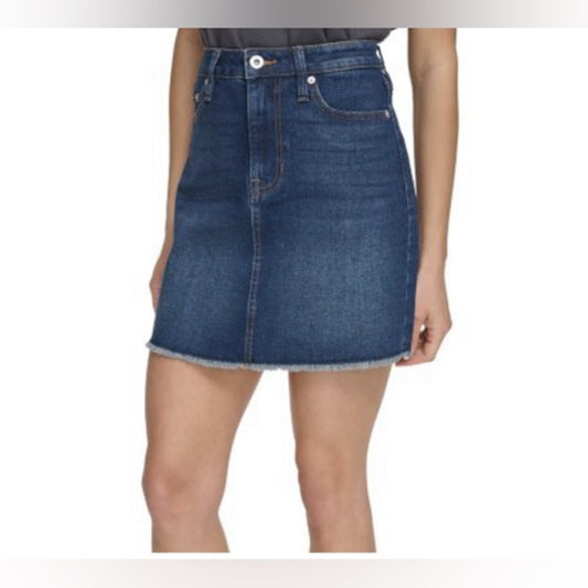 NWT SIZE 8 DKNY Dark Blue Denim Mini Skirt