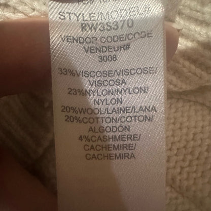 PRE-OWNED SIZE S Splendid Off-White Cable Knit Turtleneck Sweater