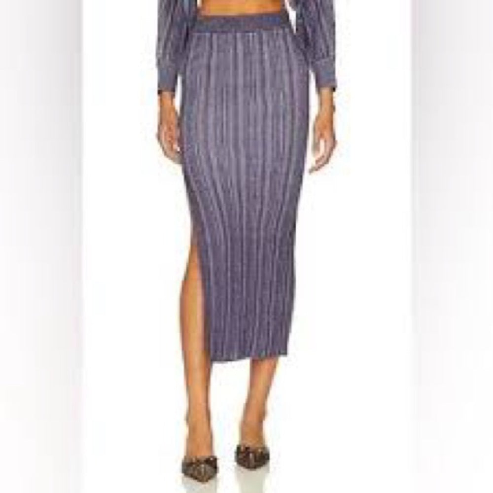 NWT SIZE XS Misa Los Angeles Blue Striped Pencil Skirt