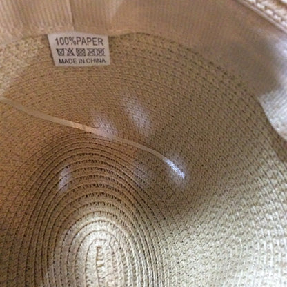 NWT SIZE OS Elegant Beige Sun Hat with Pearl Accent