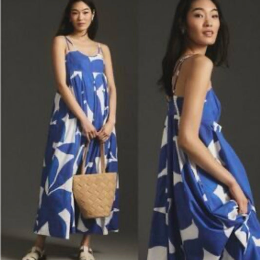 NWOT SIZE S Anthropologie Blue Sleeveless Maxi Sundress