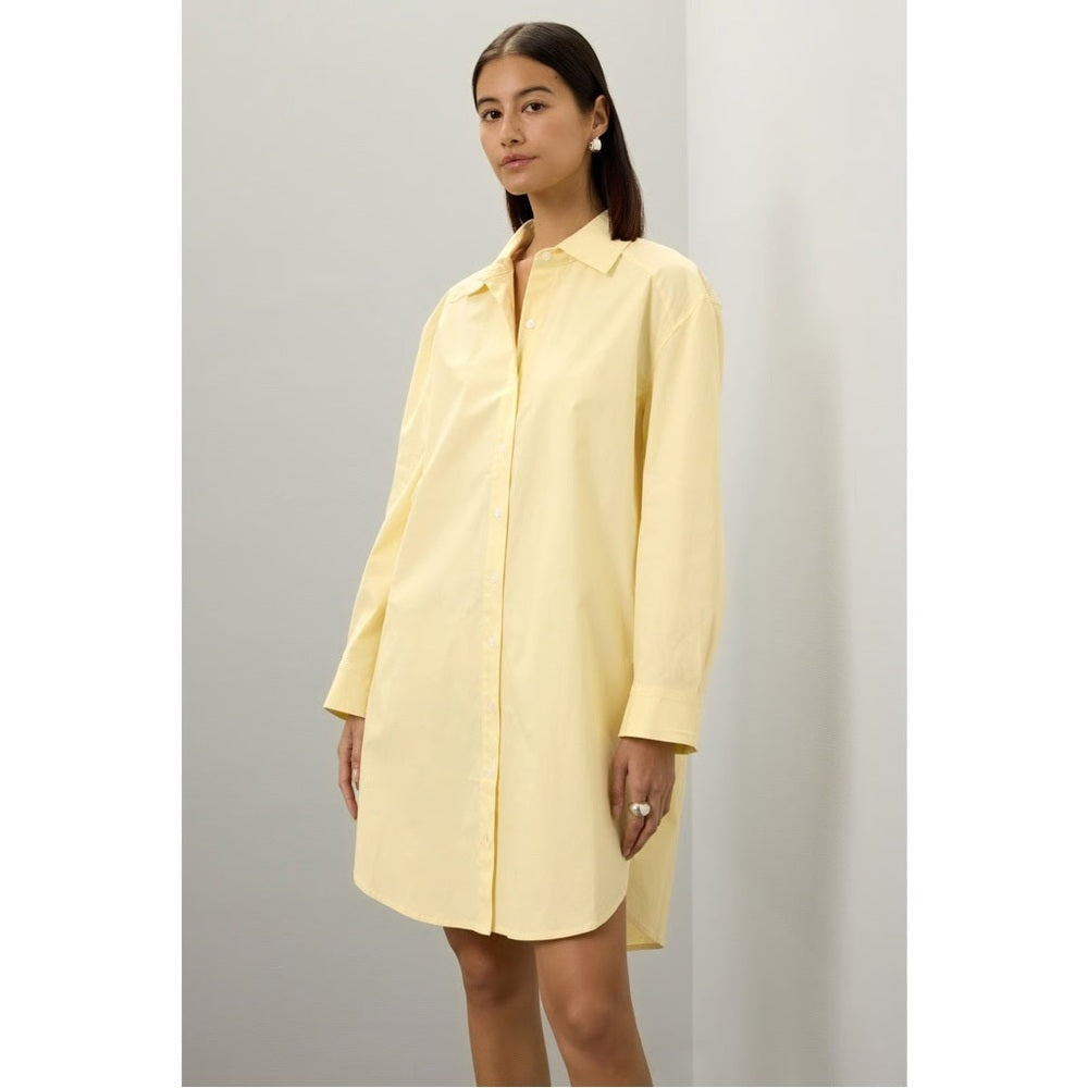 SIZE 2/6 Elegant Asymmetrical Yellow Shirt Dress