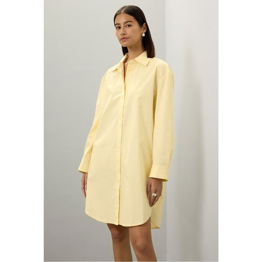 SIZE 2/6 Elegant Asymmetrical Yellow Shirt Dress