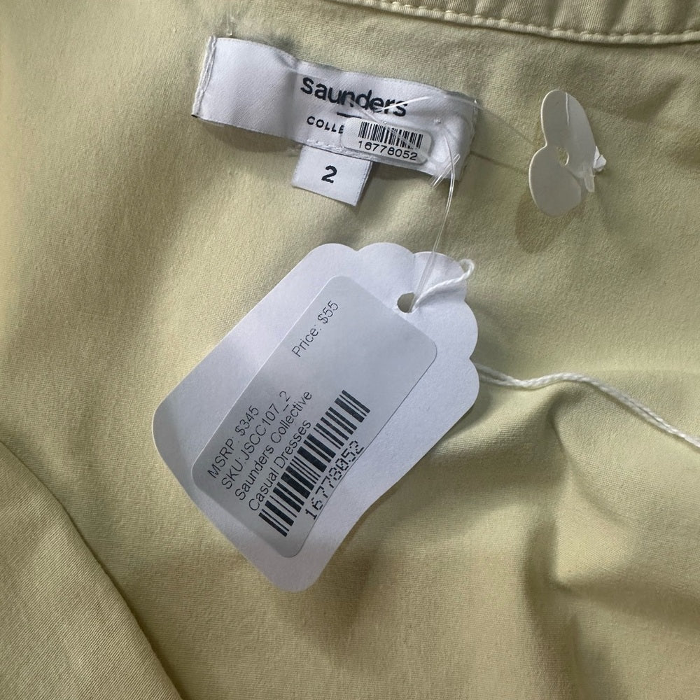 SIZE 2/6 Elegant Asymmetrical Yellow Shirt Dress