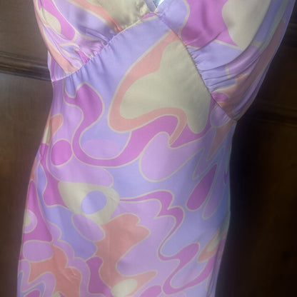 NWT SIZE 2/4 Peppermayo Abstract Pink and Cream Mini Dress