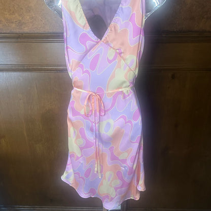 NWT SIZE 2/4 Peppermayo Abstract Pink and Cream Mini Dress