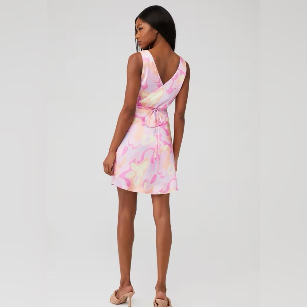 NWT SIZE 2/4 Peppermayo Abstract Pink and Cream Mini Dress