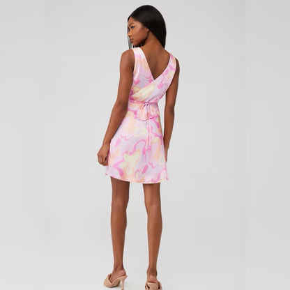 NWT SIZE 2/4 Peppermayo Abstract Pink and Cream Mini Dress