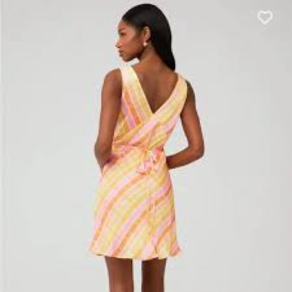 NWT SIZE 4/8 Peppermayo Asymmetrical Plaid Dress in Pink and Yellow