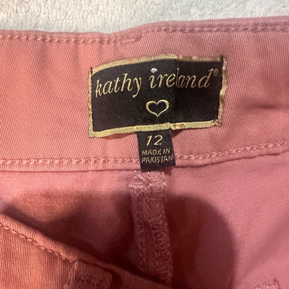 NWT SIZE 12 Kathy Ireland Pink Ankle Pants