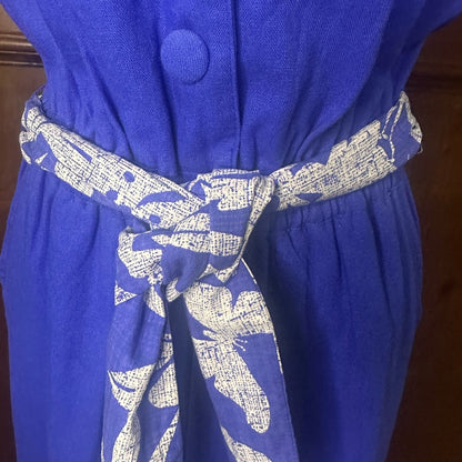 NWOT SIZE XS G by Giuliana Blue Jumpsuit with Printed Sash