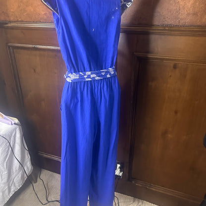 NWOT SIZE XS G by Giuliana Blue Jumpsuit with Printed Sash