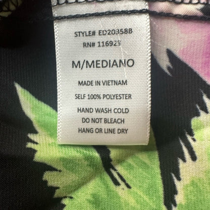 NWT SIZE M Easel Black and Pink Floral Long Sleeve Dress