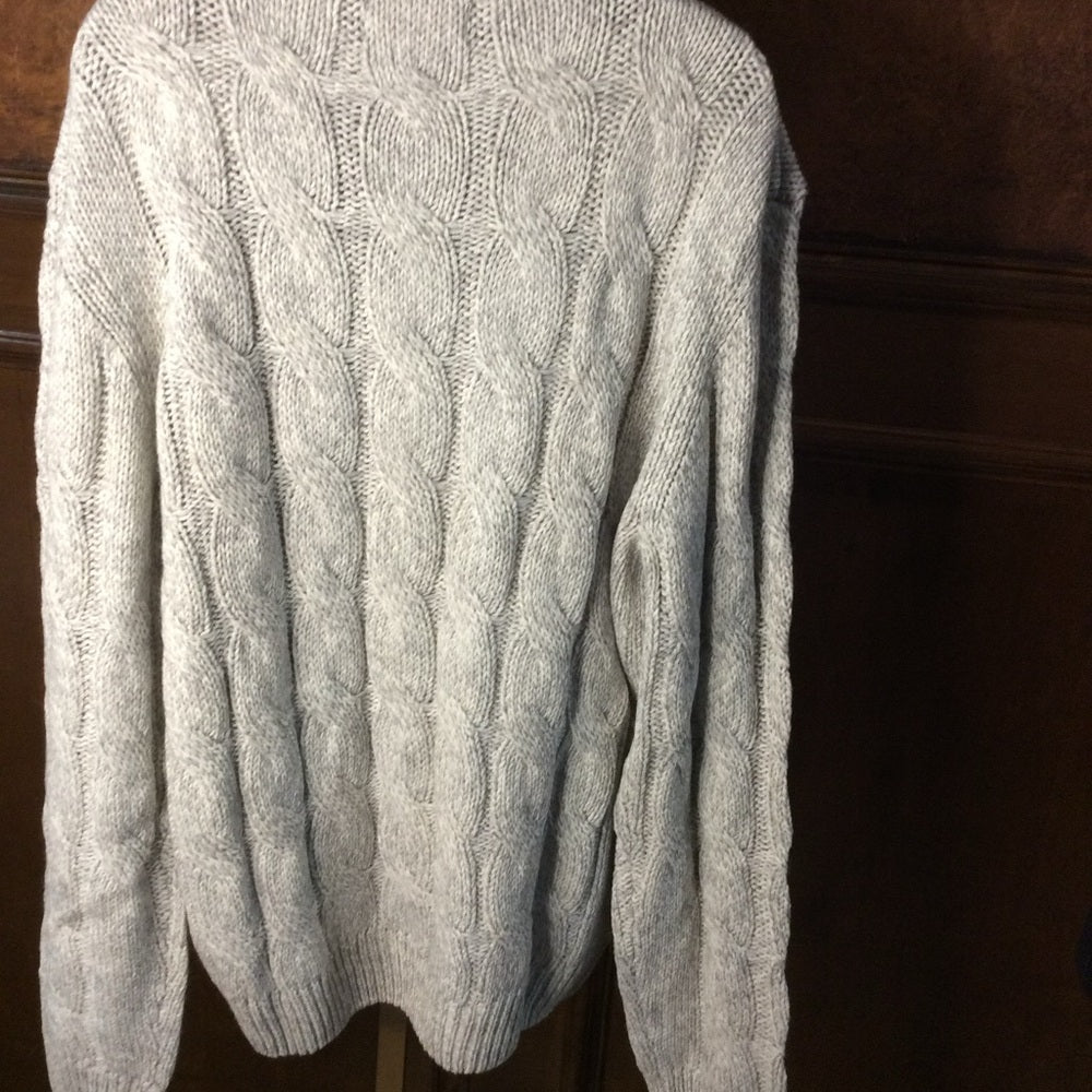 NWT SIZE XL PIOMBO Charcoal Cable Knit Turtleneck Sweater