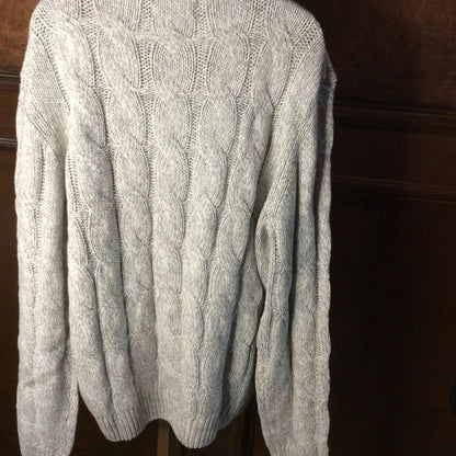 NWT SIZE XL PIOMBO Charcoal Cable Knit Turtleneck Sweater