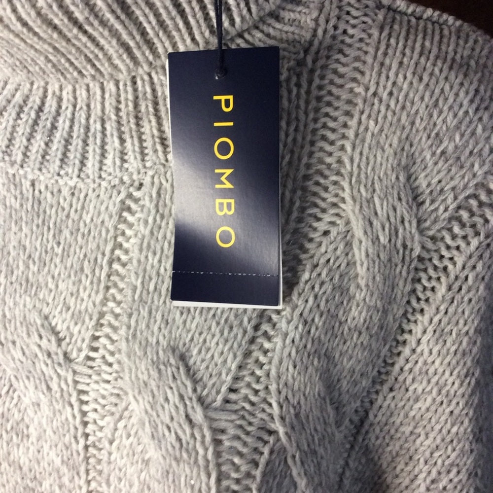 NWT SIZE XL PIOMBO Charcoal Cable Knit Turtleneck Sweater
