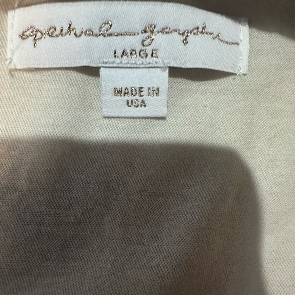 NWT SIZE L Spiritual Gangster Women's Muscle Tee - White with Blue and Yellow