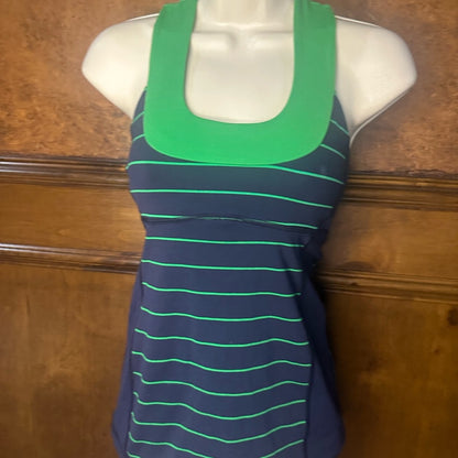 NWOT SIZE S  athletica Navy and Green Striped Tank Top