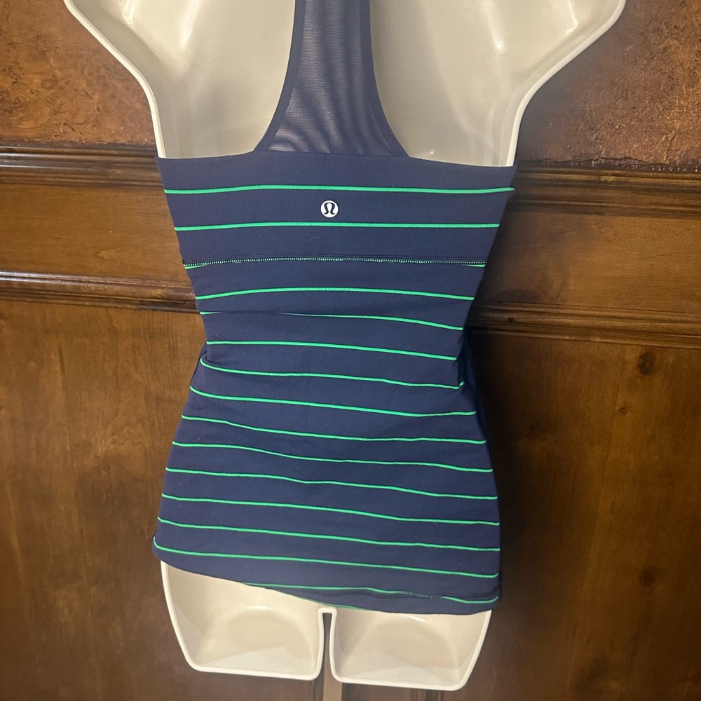 NWOT SIZE S  athletica Navy and Green Striped Tank Top