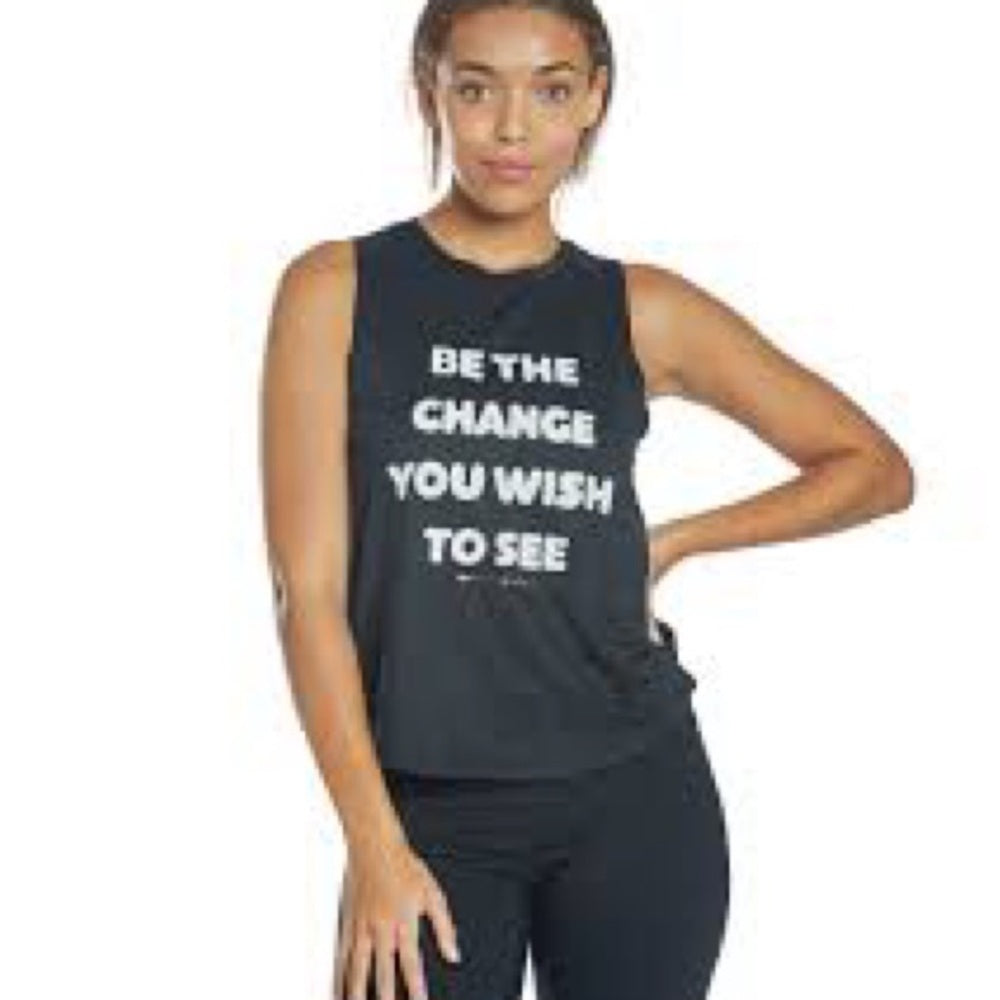 NWOT SIZE S Spiritual Gangster Charcoal Motivational Muscle Tee