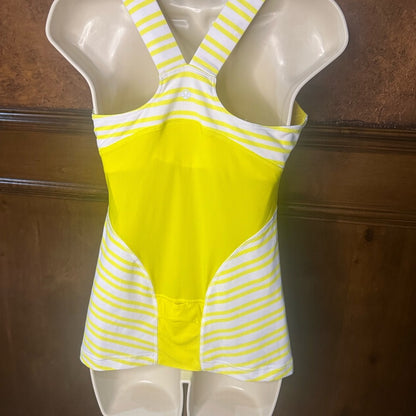 SIZE S/M? Lululemon Athletica Vibrant Yellow and White Muscle Tee