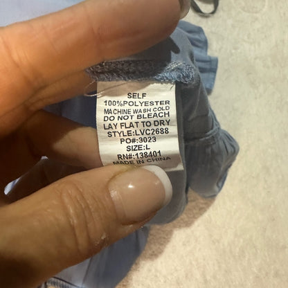 NWOT SIZE L Love Sky Blue Flutter Sleeve Top