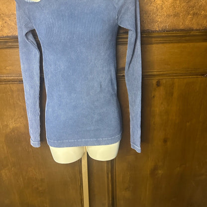 NWOT SIZE S/P Free People Light Blue Cold Shoulder Long Sleeve Top