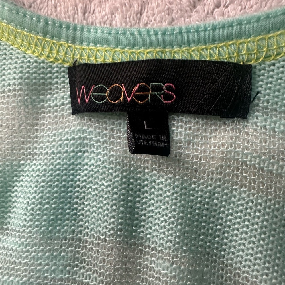 NWOT SIZE L Weavers Mint and Yellow Striped Tank Top