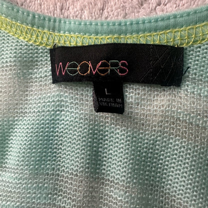NWOT SIZE L Weavers Mint and Yellow Striped Tank Top