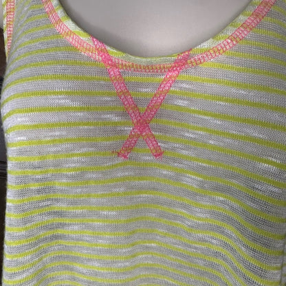 NWOT SIZE L Weavers Vibrant Yellow and Pink Tank Top
