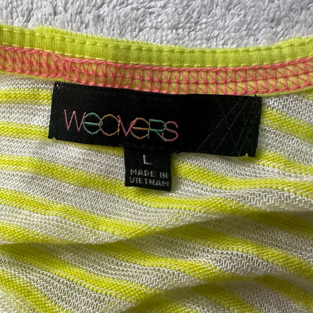 NWOT SIZE L Weavers Vibrant Yellow and Pink Tank Top