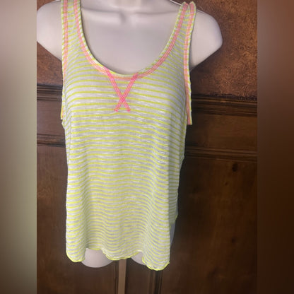 NWOT SIZE L Weavers Vibrant Yellow and Pink Tank Top