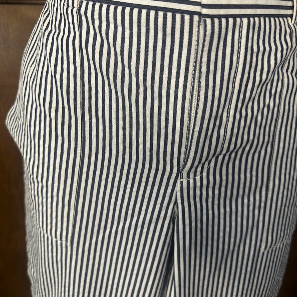 NWT SIZE 4 J. Crew Black and White Striped Capris