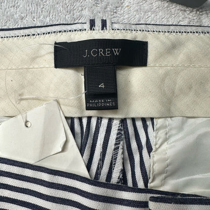 NWT SIZE 4 J. Crew Black and White Striped Capris