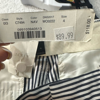 NWT SIZE 4 J. Crew Black and White Striped Capris