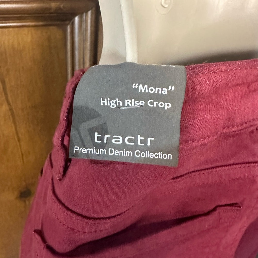 NWT SIZE 2/26 Tractr Burgundy Skinny Jeans