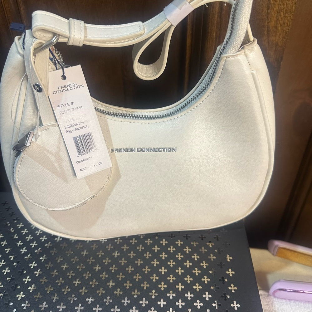 NWT SIZE OS French Connection Cream Shoulder Bag