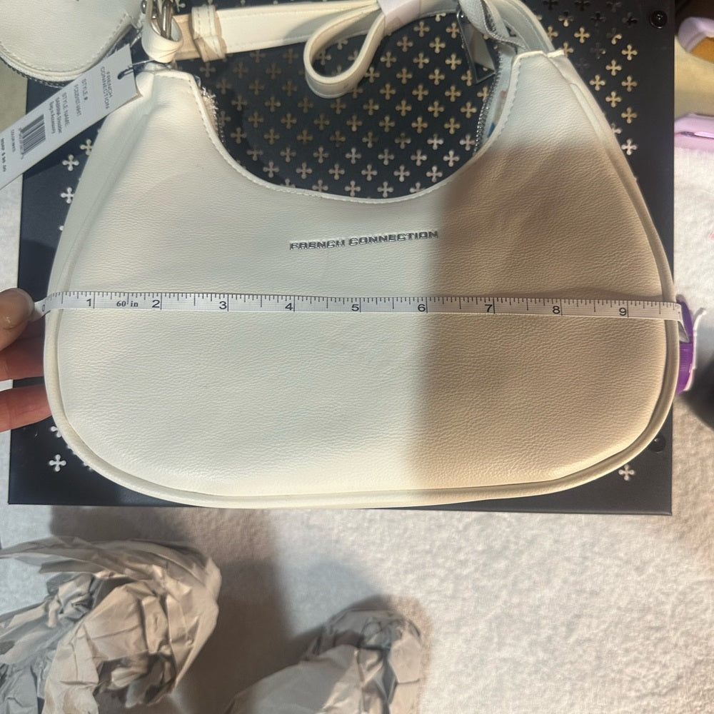 NWT SIZE OS French Connection Cream Shoulder Bag