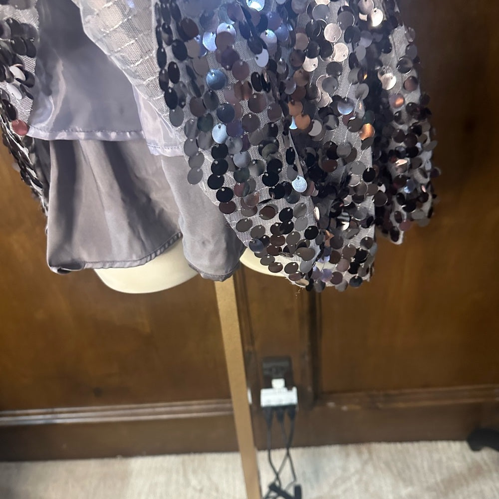 NWT SIZE 4 Rachel Parcell Sparkling Black and Silver Mini Skirt