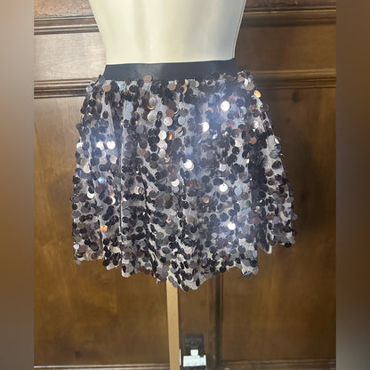 NWT SIZE 4 Rachel Parcell Sparkling Black and Silver Mini Skirt