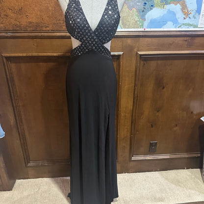 NWT SIZE 8 Mac Duggal Elegant Black Backless Dress