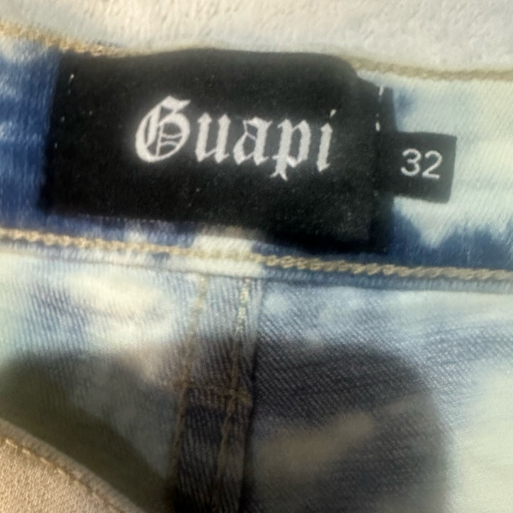 NWT SIZE 32 Stylish Blue Tie-Dye Jean Shorts for Men