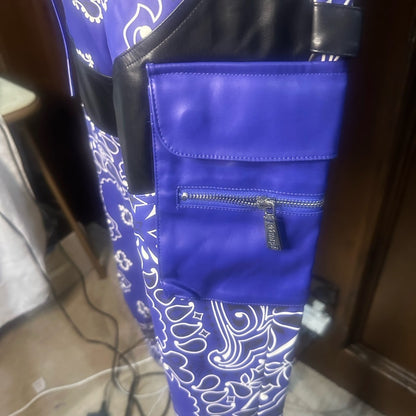 NWT SIZE 32 Men's Blue Paisley Joggers