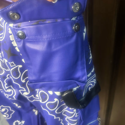 NWT SIZE 32 Men's Blue Paisley Joggers