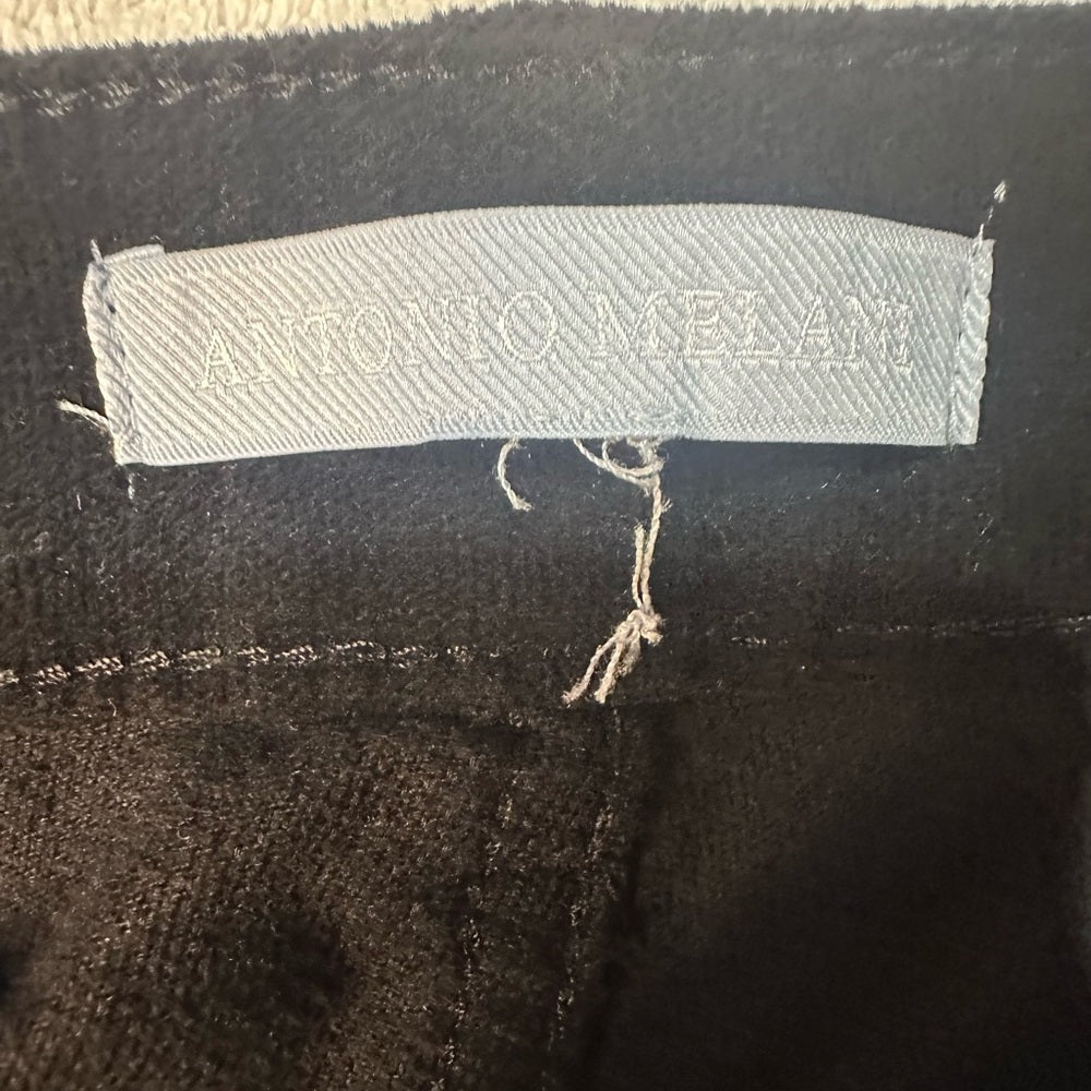 NWOT SIZE 14 ANTONIO MELANI Elegant Black Flare corduroy Trousers