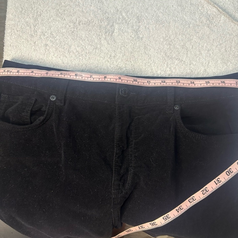 NWOT SIZE 14 ANTONIO MELANI Elegant Black Flare corduroy Trousers