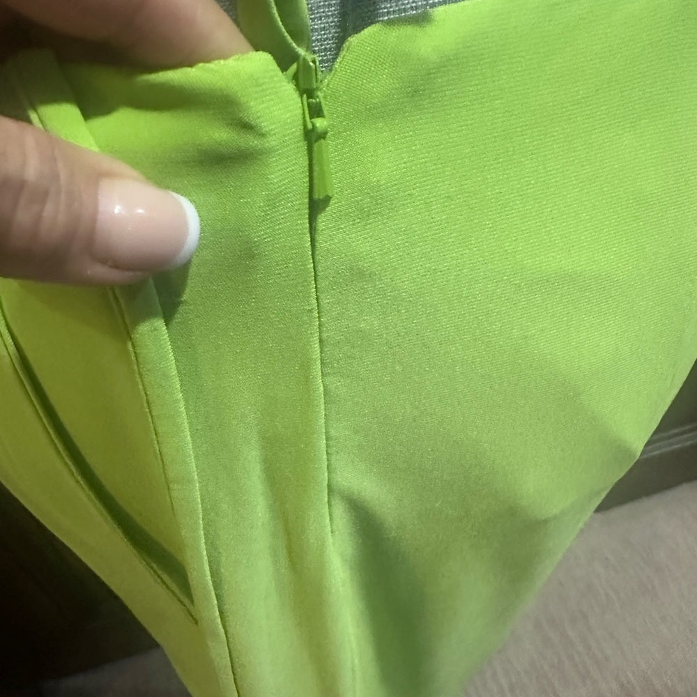 NWT SIZE 6 Mac Duggal Lime Green Cutout Backless Dress